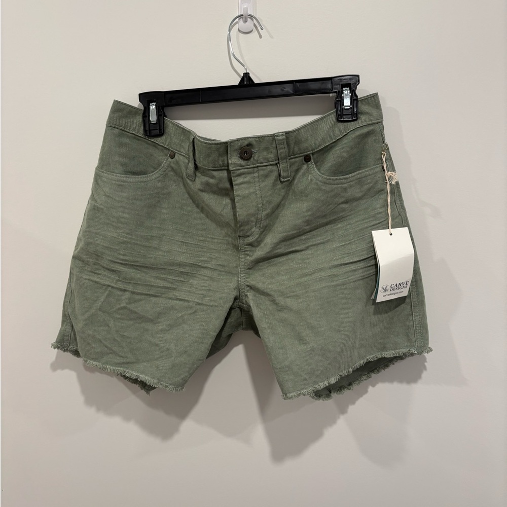 Carve Designs Green Corduroy  Shorts Relaxed Fit